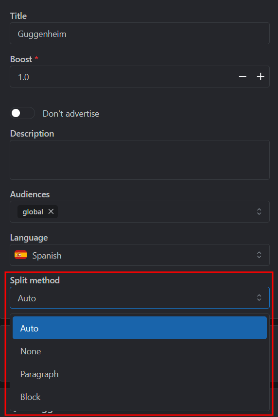 Split method