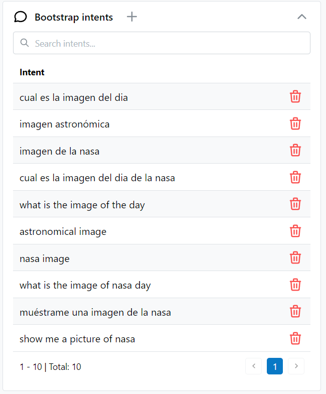 Nasa skill bootstrap intents