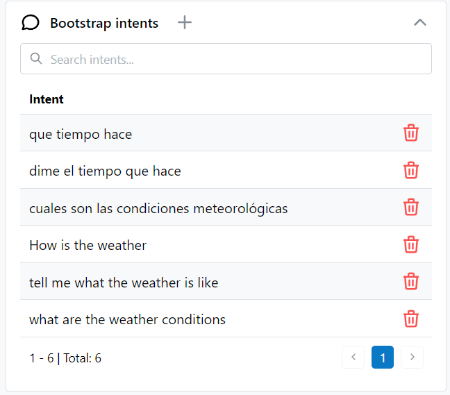 Weather skill bootstrap intents